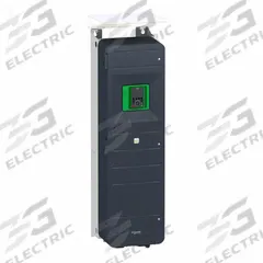 SCHNEIDER Variable Frequency Drive: In Phase Three, Out Phase Three, 120 hp, No Bypass, Programmable (MPN ATV650D90N4U). Key specifications — Style: Compact; Color: Black/Green; Output Phase: Three.