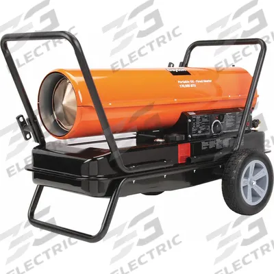 Dayton Portable Oil and Kerosene Torpedo Heater: Wheeled Mounted - Direct-Fired Portable Oil & Kerosene Torpedo Heaters