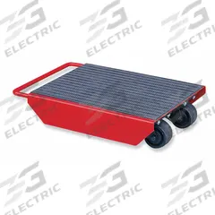 DAYTON Machine Roller: 2,200 lb, 4 3/4 in Deck Ht, 16 in L x 13 3/8 in W, (4) Swivel, Fixed, Nylon (MPN 2MPT1). Key specifications — Top Plate Surface: Rubber Padded; Includes: Handle; Brand: DAYTON; Color: Red.