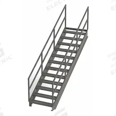 APPROVED VENDOR Portable Stairs: 10.6 ft Overall Ht, Steel, 500 lb Load Capacity, Serrated, 12 Steps (MPN IS91-36). Key specifications — Color: Gray; Brand: APPROVED VENDOR.