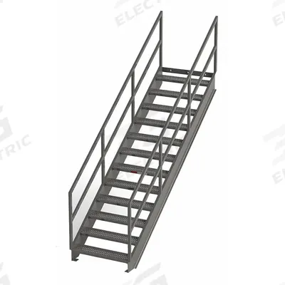 APPROVED VENDOR Portable Stairs: 10.6 ft Overall Ht, Steel, 500 lb Load Capacity, Serrated - Easy-Climb Steel Stairs