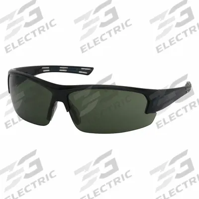 PIP Safety Glasses: Green Lens, Half-Frame, FogLess 3Sixty, Dark Blue Frame - Padded Comfort-Fit Safety Glasses