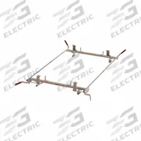 WEATHER GUARD Van Roof Rack: Aluminum, 16 in Overall Ht, 99 in Overall Lg, 76 1/2 in Overall Wd (MPN 224-3-03). Key specifications — Material: Aluminum; Finish: Powder-Coated; Brand: WEATHER GUARD; Color: White.
