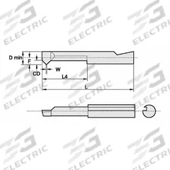 WIDIA Threading Tool: TiN, 0.0760 in Center to Cutting Tip, Carbide, Right Hand, 0.0320 in Dp of Cut (MPN ATD15660F2)