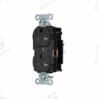 HUBBELL Receptacle: Duplex, 5-20, Black, 125V AC, 20 A, 2 Pole / 3 Wire (MPN 5362STBKTR)