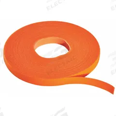 RIP-TIE Hook-and-Loop Cable Tie Roll: 75 ft Lg, 0.38 in Wd, 50 lb Tensile Strength, Orange (MPN W-75-PRL-O). Key specifications — Color: Orange; Material: Polyethylene; Brand: RIP-TIE.