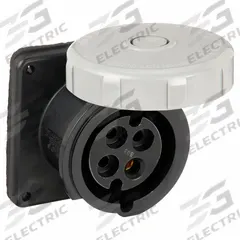 HUBBELL Pin and Sleeve Receptacle: Black, 600V AC, Three Phase, 30 A, 3 Pole, 4 Wire, IEC Grounding (MPN HBL430R5W). Key specifications — Brand: HUBBELL.