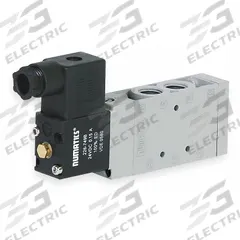 AVENTICS Solenoid Air Control Valve: Series L1, Single Solenoid, Four-Way / Two-Position, Locking (MPN L12BA452O060T30). Key specifications — attr1077390: L12BA452O060T30; attr1077459: Solenoid Air Control Valve; attr1077461: Spring Return; attr1077475: 110 to 120V AC; attr1077450: Locking.
