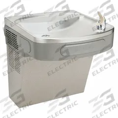 ELKAY Drinking Fountain: On-Wall, 19 13/16 in Ht, Front Pushbar, 8 gph @ 50°F, Gray (MPN EZS8L). Key specifications — Housing Color: Gray; Brand: ELKAY; Housing Material: Vinyl Clad Steel; Housing Finish: Vinyl Clad; Chilling Capacity: 8 gph @ 50°F.