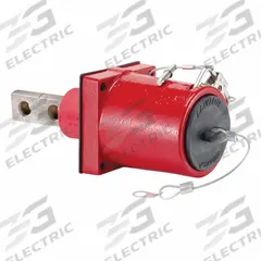 Single Pole Receptacle: Red, Straight 45° Clevis Pin Mating, Two-Hole Bus Bar Termination, 1,135 A (MPN 49MR2-XR). Key specifications — Series: 49; Receptacle Gender: Male; Brand: LEVITON.