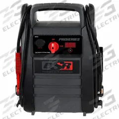 SCHUMACHER ELECTRIC Jump Starter and Power Inverter: Boosting, For 12 V DC Battery Volt, Plastic (MPN DSR167). Key specifications — Charger Function: Boosting; Charging Current @ Voltage: 3 A @12V, 2.4V @ USB, 3.0 @ USBC; Cold Cranking Amps @ Voltage: 2250 A Peak, 525 A Cranking Amps; Charge Type: Internal 2 A Charger; Material: Plastic; For Use With Battery Type: Lead Acid; Brand: SCHUMACHER ELECTRIC.