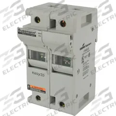 BUSSMANN Fuse Block: Finger-Safe, 2 Pole, 600 V AC, DIN Rail Mounting, Box Lug Termination (MPN CH30J2I). Key specifications — Brand: BUSSMANN.
