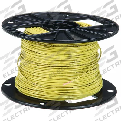 SOUTHWIRE Building Wire: Copper, 18 AWG, 1 Conductors, Stranded, Yellow, 500 ft Lg - Copper TFN/TFFN Building Wires