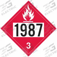 LABELMASTER Flammable Liquid Placard: 1987, 10 3/4 in x 10 3/4 in, 10 3/4 in Label Ht, Vinyl, 25 PK (MPN ZRV21987). Key specifications — Brand: LABELMASTER; Message: 1987.