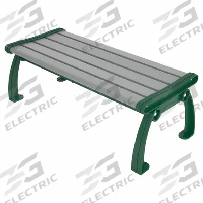 ULTRASITE Outdoor Bench: Heritage, 48 in Overall Lg, 17 in Overall Ht, Gray, Green - Vandal Resistant Resinwood Benches