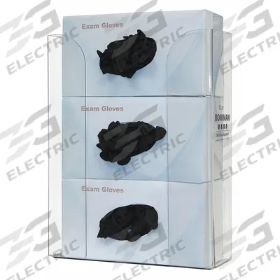 BOWMAN DISPENSERS Glove Dispenser: PETG, 10 1/2 in Overall Wd, 14 1/4 in Overall Ht - Clear-View Wall-Mount Boxed Glove Dispensers