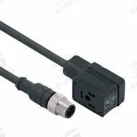 IFM Patch cable: M12 Male Straight x DIN Form B, 2 m Cable Lg, PUR, Black, 5 Pins, IP67 (MPN E11424). Key specifications — Wire Size: 5.00 mm; Brand: IFM; Cable Jacket Color: Black; IP Rating: IP67.