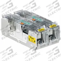 BUSSMANN Fuse Block: Open Block Design, 2 Pole, 600 V AC, Box Lug, Non-Indicating (MPN RM60400-2CR). Key specifications — Brand: BUSSMANN.