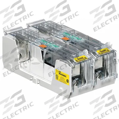 BUSSMANN Fuse Block: Open Block Design, 2 Pole, 600 V AC, Box Lug - Fuse Blocks for UL Class RK1 & RK5 Fuses