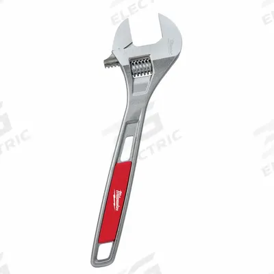 MILWAUKEE Adjustable Wrench: Alloy Steel, Chrome, 15 in Overall Lg - General Purpose Adjustable Wrenches