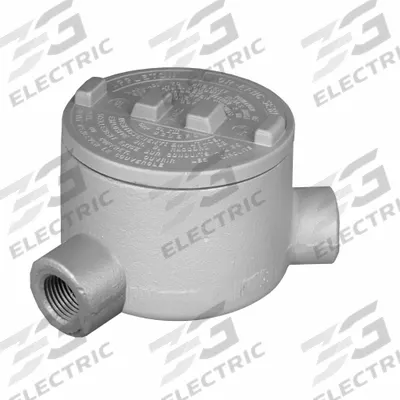 APPLETON ELECTRIC Conduit Outlet Body: Aluminum, Powder Coated, GR, 1 1/2 in Trade Size - N Round Body - 90° Elbow Type