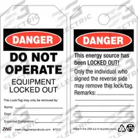 ZING Danger Tag: Danger, Danger Do Not Operate, Plastic, Dept/Expected Completion/Name, English, Tag (MPN 7010)