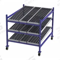 UNEX FLOW CELL Gravity Flow Rack: 48 in x 60 in x 54 in, Tilt, 3 Shelves, Rubber (MPN FCM99SW48603). Key specifications — Brand: UNEX FLOW CELL; Decking Material: Rubber.