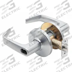 STANLEY SECURITY SOLUTIONS Door Lockset: Classroom Security Lever Locksets, Chrome, ADA Compliant (MPN 9K37S15DSTK626). Key specifications — attr1024149: Not Ligature-Resistant; attr1011488: STANLEY SECURITY SOLUTIONS; attr1024446: F80; attr1011524: No Message; attr1011506: Contour Angle Return; attr1011485: Yes; attr1059461: Satin Chromium-Plated : Zinc Alloy.