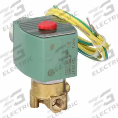 REDHAT Solenoid Valve: 2-Way, Normally Closed, 1/8 in Pipe Size, 24V DC, High Flow, Brass Body (MPN 8262H014). Key specifications — Pipe Size: 1/8 in; Voltage: 24V DC; Brand: REDHAT; Coil Enclosure: Without Junction Box.