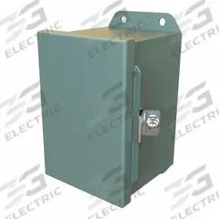 HAMMOND Electrical Enclosure: Steel, 6 in x 4 in x 4 in, NEMA 12/13/3R/4, Solid Cover, Hinged (MPN HJ644HLP). Key specifications — Closure Method: Clamps; Brand: HAMMOND; Knockouts: Not Included.