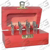 APPROVED VENDOR Carbide Bur Set: 1/4" Shank, Single Cut, 1/4" Head Dia, 12 pc (MPN 310-110026). Key specifications — Trade Number: SJ-1; Brand: APPROVED VENDOR.