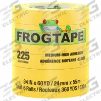 SHURTAPE Painter's Tape: CP 225, Gold, 15/16 in Roll Wd, 60 1/8 yd Overall Roll Lg, 5.9 mil Thick (MPN 105320). Key specifications — Series: CP 225; Brand: SHURTAPE; Backing Material: Crepe Paper; For Location: Indoor; For Surface Type: Metal; Manufacturer Part Number: 105320.