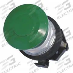 EATON Mushroom Head Push Button: Non-Illuminated, Mushroom Head Profile, Metallic, 30 mm, 2NO/2NC (MPN HT8AEGF1Q1). Key specifications — Brand: EATON; Action: Momentary; Series: HT800; Push Button Material Type: Metallic.