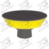 FLEX NORTH AMERICA Backing Pad: Backing Pad, Hook-and-Loop, Hook-and-Loop, Rubber, 3 in Outside Dia (MPN 556125). Key specifications — Texture: Smooth; Material: Rubber; Product Type: Backing Pad; Compatible Tool Type: Backers; Color: Yellow; Compatible Surface Material: Aluminum; Features: Molded Sanding Finish; Brand: FLEX NORTH AMERICA.