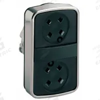 SCHNEIDER ELECTRIC Multihead Operator: Non-Illuminated, 2 Button, Flush Profile, 22 mm Mounting Size (MPN ZB4BA79). Key specifications — attr211308: SCHNEIDER; attr1026606: Momentary/Momentary; attr1026638: XB4; attr1063632: Metallic.