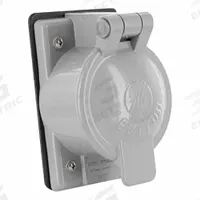 LEVITON Coverplate: Cast Aluminum, Single Receptacles, 1 Gangs, 4 3/4 in Overall Ht, Gray, Vertical (MPN 7770). Key specifications — Brand: LEVITON; Color: Gray; Compatible with Product Type: Single Receptacles; Mounting Orientation: Vertical.
