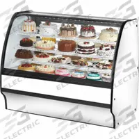 TRUE REFRIGERATION Refrigerated Merchandiser: 49 1/8 in x 59 1/4 in x 39 in, White, Curved Glass (MPN TGM-R-59-SC/SC-W-W). Key specifications — attr1277723: TRUE REFRIGERATION; attr1277683: R-290; attr1277691: No; attr1277694: White; attr1280716: Curved Glass; attr1280729: TGM.