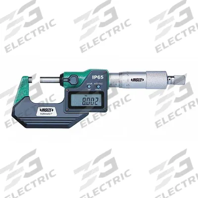 INSIZE IP65 Digital Outside Micrometer: 0 in to 1 in /0 mm to 25 mm, Inch/Metric - Micrometers without SPC Output for Harsh Environments