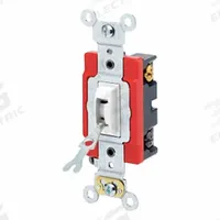 LEVITON Wall Switch: Locking Switch, 4-Way, Maintained, White, 120/277V AC, 20 A (MPN 1224-2WL). Key specifications — Illuminated: No; Voltage Rating: 120/277V AC.