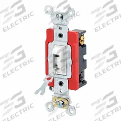 LEVITON Wall Switch: Locking Switch, 4-Way, Maintained, White, 120/277V AC, 20 A (MPN 1224-2WL). Key specifications — Illuminated: No; Voltage Rating: 120/277V AC.