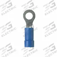 PANDUIT StrongHold(TM) EV14-14RB-Q Ring Terminal: Blue, Vinyl Insulation, 1/4 in Stud Size, 600 V. Key specifications — attr1308027: PANDUIT; attr1356513: EV14; attr1356587: Funnel Entry.