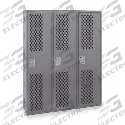 HALLOWELL Wardrobe Locker: 36 in x 12 in x 72 in, Ventilated, 1 Tiers, 3 Units Wide - Ventilated Metal Wardrobe Lockers