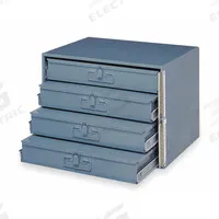 Sliding Drawer Cabinet: 20 3/8 in x 15 3/4 in x 14 7/8 in, 4 Drawers, 0 Dividers, Gray, Bearing (MPN 303B-15.75-95-D945). Key specifications — Cabinet Color: Gray; Includes Dividers: No; Drawer Inside HxWxD: 3 in x 18 in x 12 in; Stackable: Yes; Number of Compartments per Drawer: 24; Brand: DURHAM MFG.