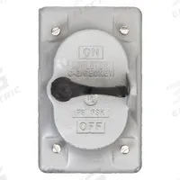 APPLETON ELECTRIC Weatherproof Cover: Aluminum, FD/FS, Square Handle Tumblers/Toggle Switches, Gray (MPN FSK-1VS-A). Key specifications — Brand: APPLETON ELECTRIC; Color: Gray; Compatible with Product Type: Square Handle Tumblers; Compatible with Series: FS; Mounting Orientation: Vertical.