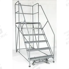 COTTERMAN Mobile Work Platform: 5 ft Platform Ht - Max, 36 in x 60 in, Steel, 800 lb Load Capacity (MPN 6WP3660RA3B4B8AC1P6). Key specifications — Folding: Not Foldable; Mobility: Rolling; Components Included: Rubber Foot Pads; Use Location: Indoor; Brand: COTTERMAN; Color: Gray; Height Adjustability: Fixed Height; Includes Handrails: Handrails Included.