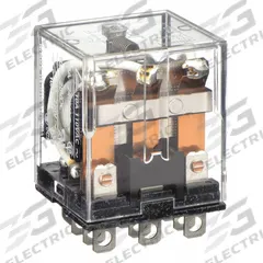 OMRON General Purpose Relay: Socket Mounted, 10 A Current Rating, 120V AC, 3PDT, 11 Pins/Terminals (MPN LY3-AC120). Key specifications — Brand: OMRON; Base Type: Square; Mounting Style: Plug-In; Pin Shape: Flat; Electrical Connection: Quick-Connect; Manufacturer Part Number: LY3-AC120; Series: LY Series.