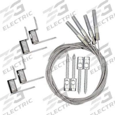 DURODYNE Suspension Kit: 5 ft Cable Lg, WC3 Cable Size, 3/8 in Fitting Size, Threaded Stud - Struts and Mounting Kits