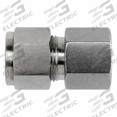BRENNAN INDUSTRIES Compression Fitting Straight: 1 in OD x 1 in Pipe Fitting Size - Clean & Bagged Single-Ferrule Stainless Steel Fittings