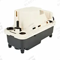 LITTLE GIANT Condensate Removal Pump: 230V AC, 5/8 gal Tank, 1/16 hp, 1.33 gpm, 20 ft Max. Head (MPN 554651). Key specifications — Nameplate Voltage: 230V AC; Brand: LITTLE GIANT; Included Accessories: Safety Switch & Tubing; Plenum Rated: No.