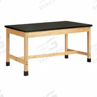 Plain Apron Table: 30 in Overall Wd, 42 in Overall Ht, 5 ft Overall Lg, ChemGuard, Black, Wood, Oak (MPN P7902BK30N). Key specifications — Brand: DIVERSIFIED SPACES; Countertop Material: ChemGuard.